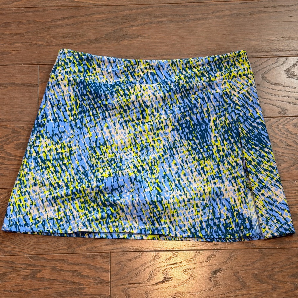 Jude Connally Morgan Skort Mid Rise Jude Cloth Blue Green Print Size XS - Picture 2 of 9